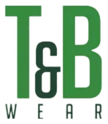 A green t and b wear logo.