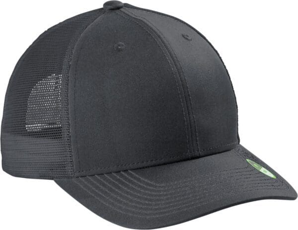 Black mesh back baseball cap.