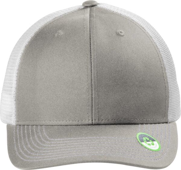 Gray and white mesh trucker hat