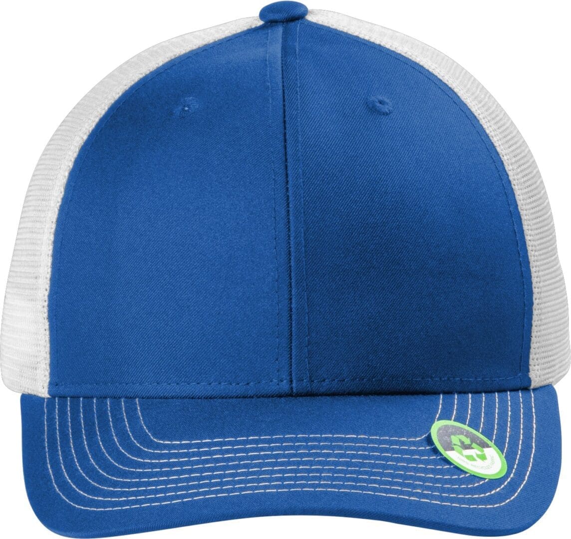 Royal blue and white trucker hat