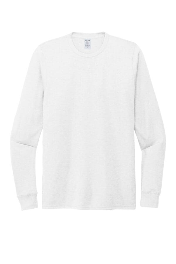 White long-sleeve t-shirt on a white background.