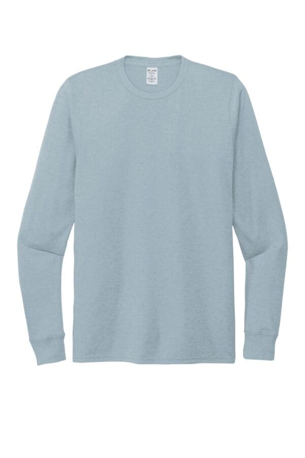 Light blue long sleeve t-shirt.