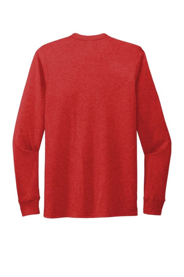 Red long-sleeved t-shirt on white background.