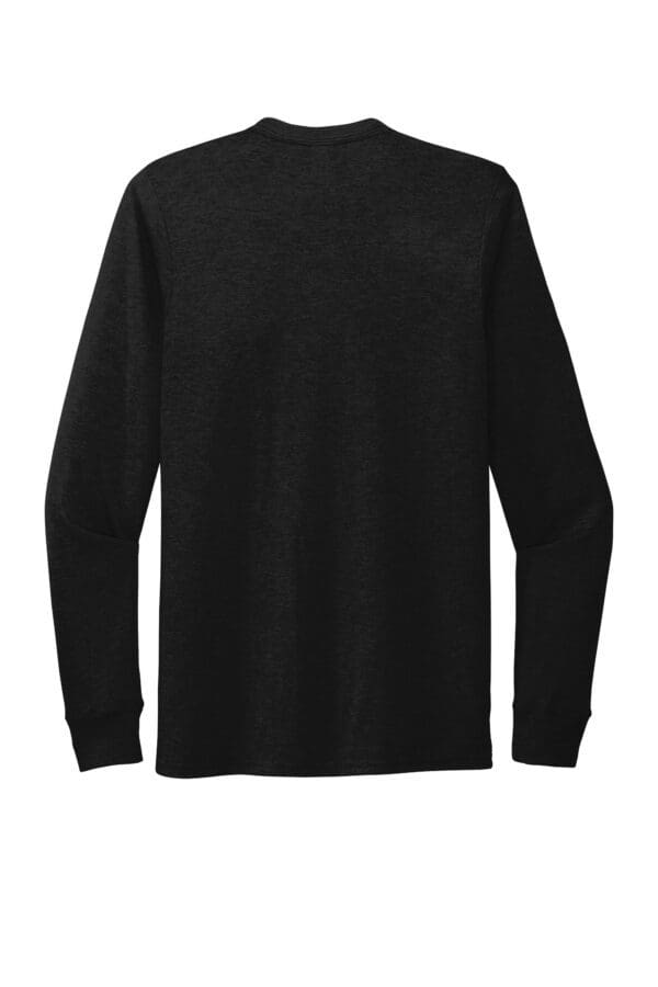 Black long sleeve shirt with a crew neck.