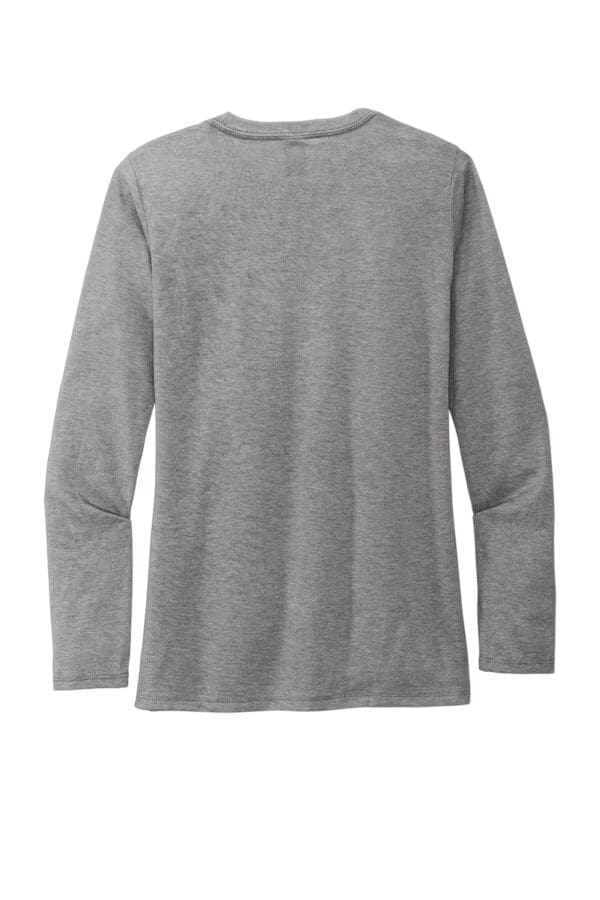 Gray long-sleeve t-shirt, back view.