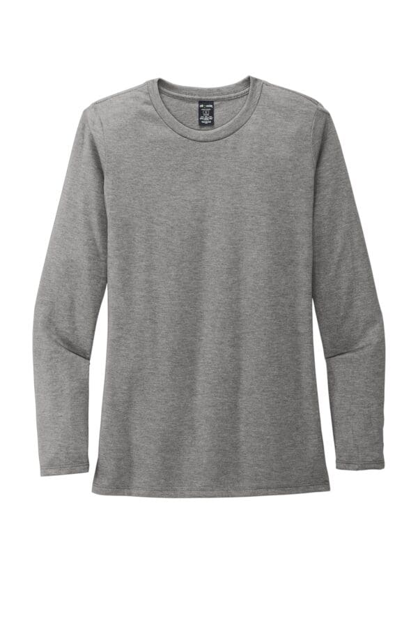 Gray long-sleeved crew neck t-shirt.