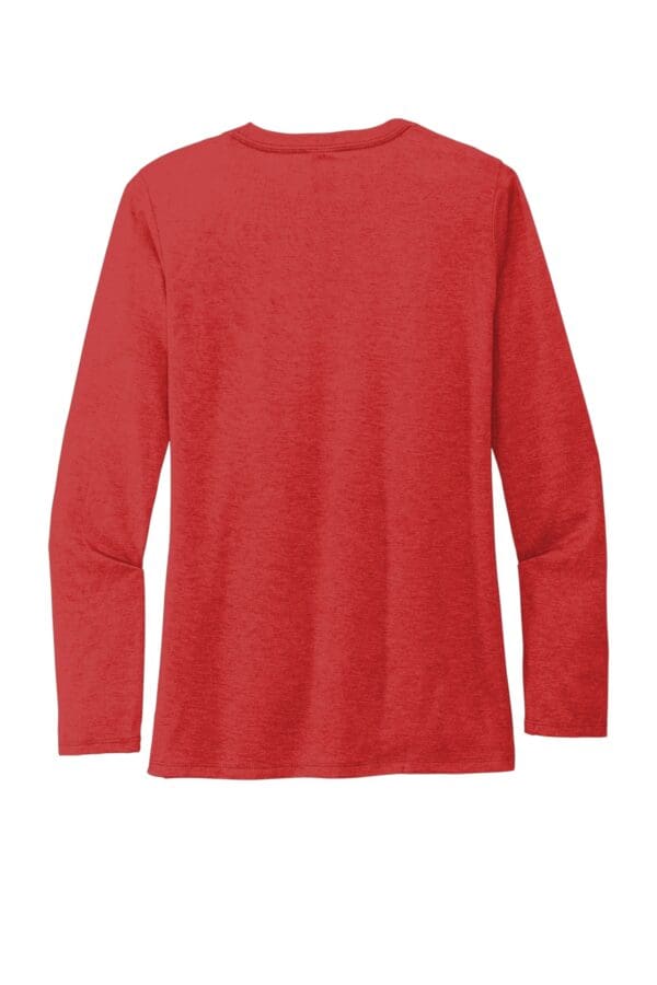 Red long-sleeve shirt back view.