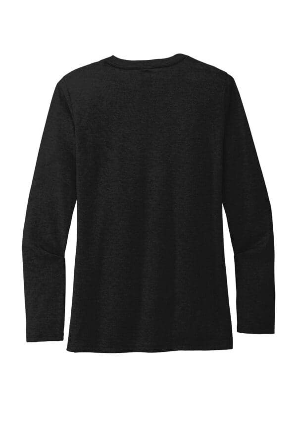 Black long-sleeve t-shirt on a white background.