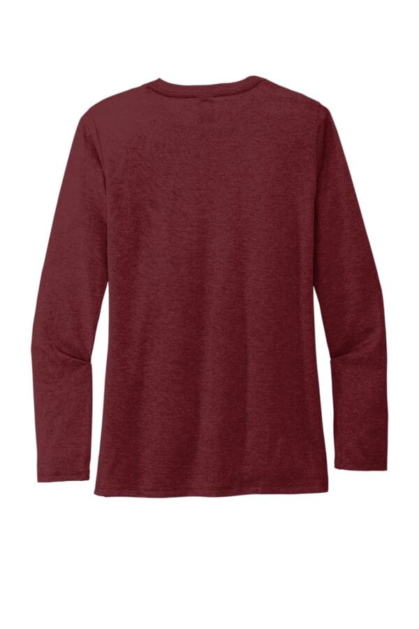 Red long-sleeved t-shirt on a white background.