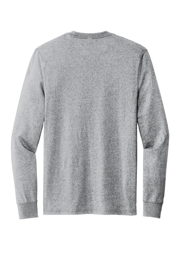 Gray long-sleeve t-shirt, back view.