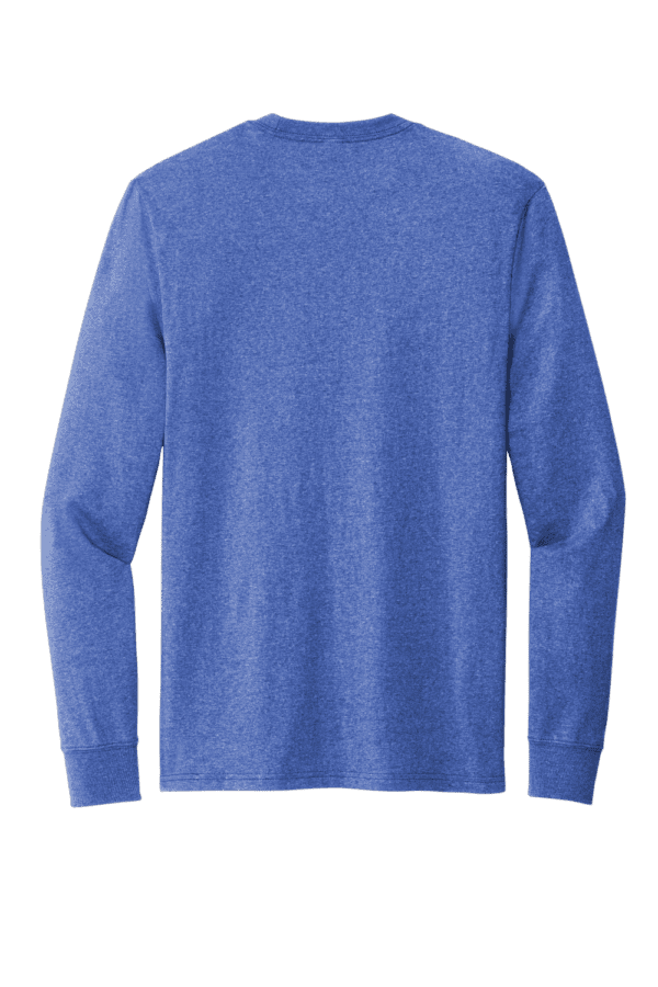 Blue long-sleeved t-shirt back view