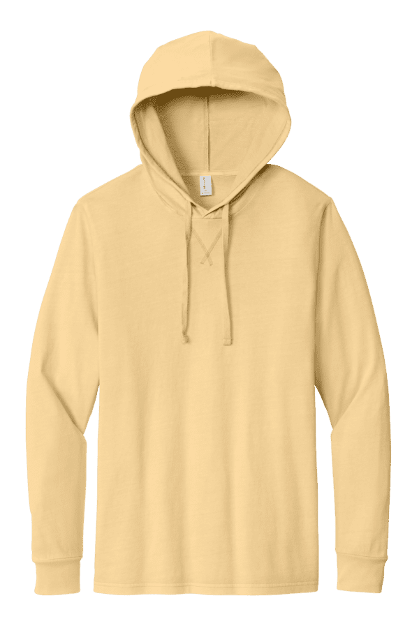 Long sleeve yellow hooded sweatshirt