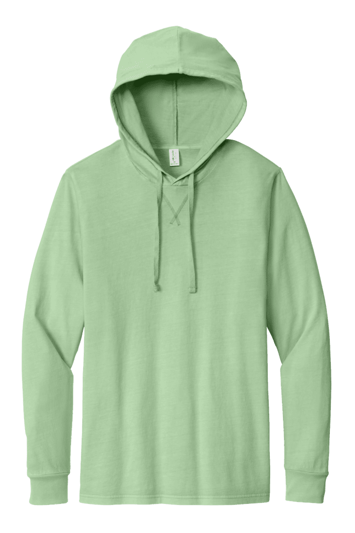 Green long-sleeve hooded sweatshirt