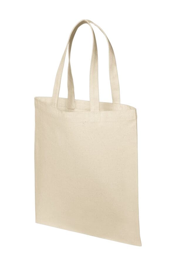 Plain canvas tote bag with handles.